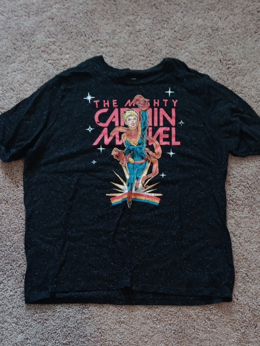 Marvel Black Captain Marvel Retro Graphic Tee